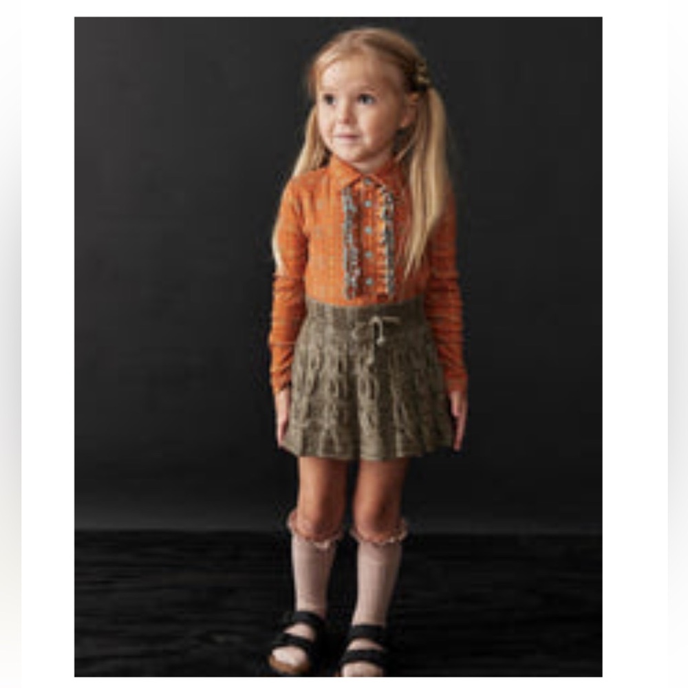 NWT Misha & Puff Cable Skating Skirt in Seal Gray Sz 4y - Picture 1 of 7